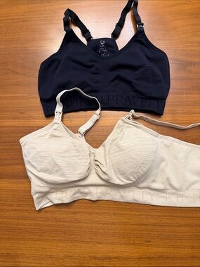 Kindred Bravely Black and Beige Wireless Nursing Bra Set